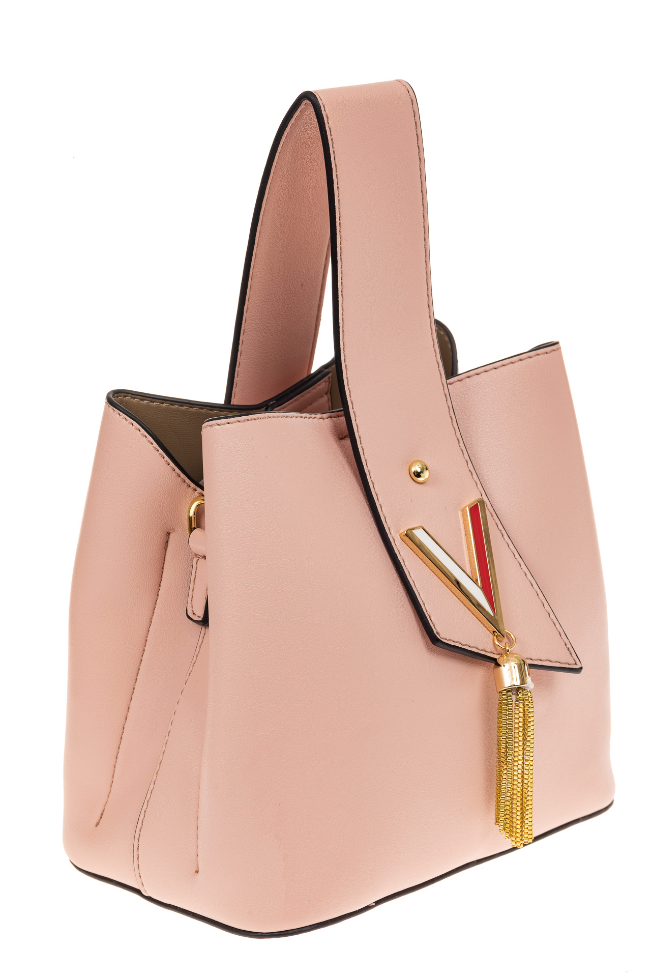 На фото 1 - Экстравагантная сумка из искусственной кожи, цвет розовый