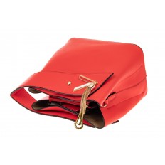 На фото 3 - Экстравагантная сумка из искусственной кожи, цвет красный