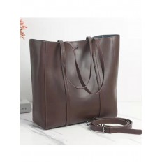 На фото 2 - Женская сумка-трапеция из  натуральной кожи, цвет шоколад