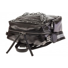 На фото 4 - Рюкзак в стиле рок-н-рол из искусственной кожи, цвет черный