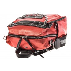 На фото 4 - Красный рюкзак в стиле рок-н-рол из искусственной кожи