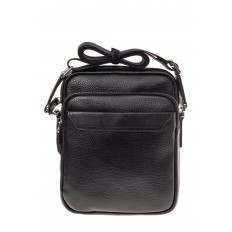 На фото 2 - Мужская сумка из натуральной кожи каскадного типа, цвет черный