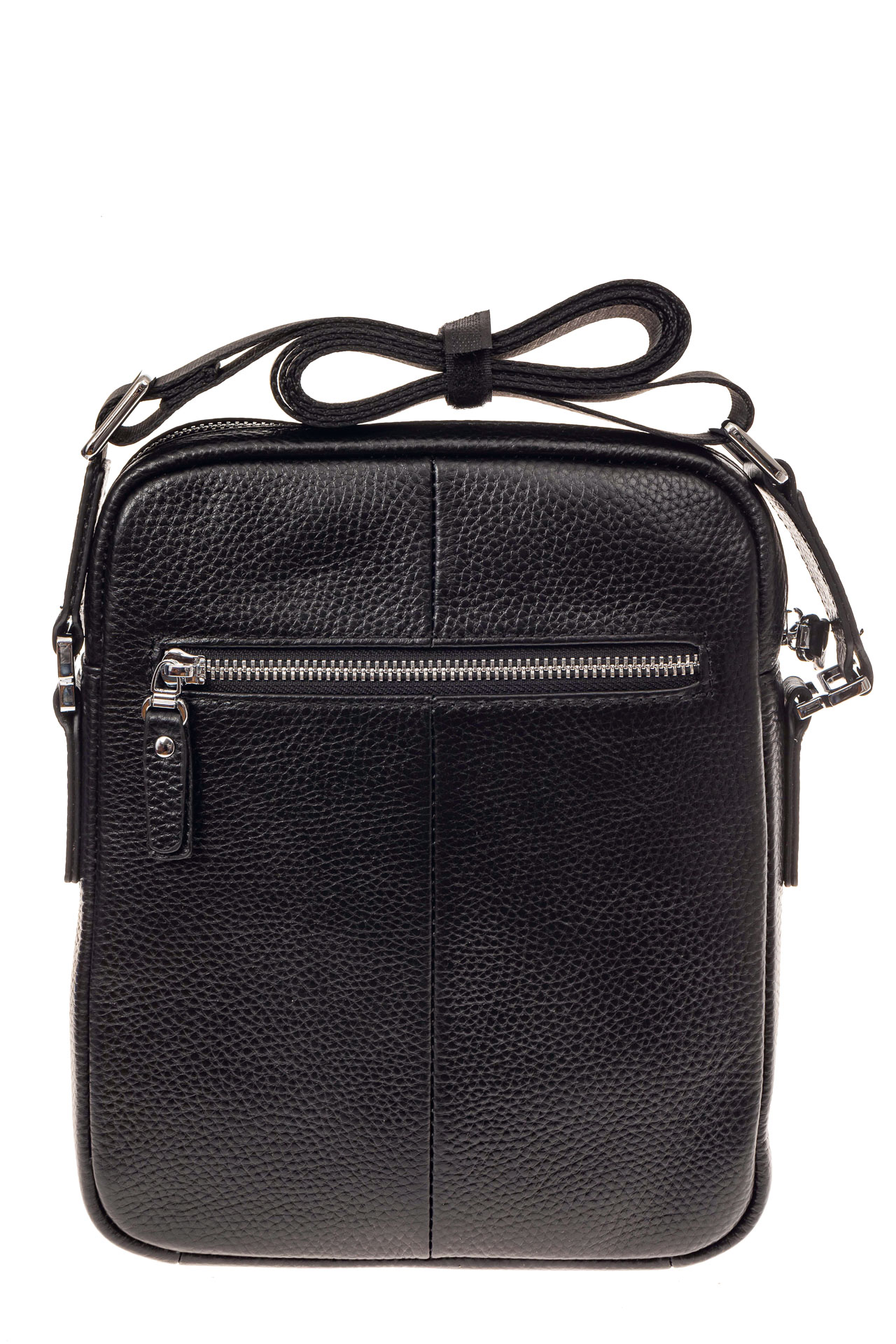 На фото 3 - Мужская сумка из натуральной кожи каскадного типа, цвет черный