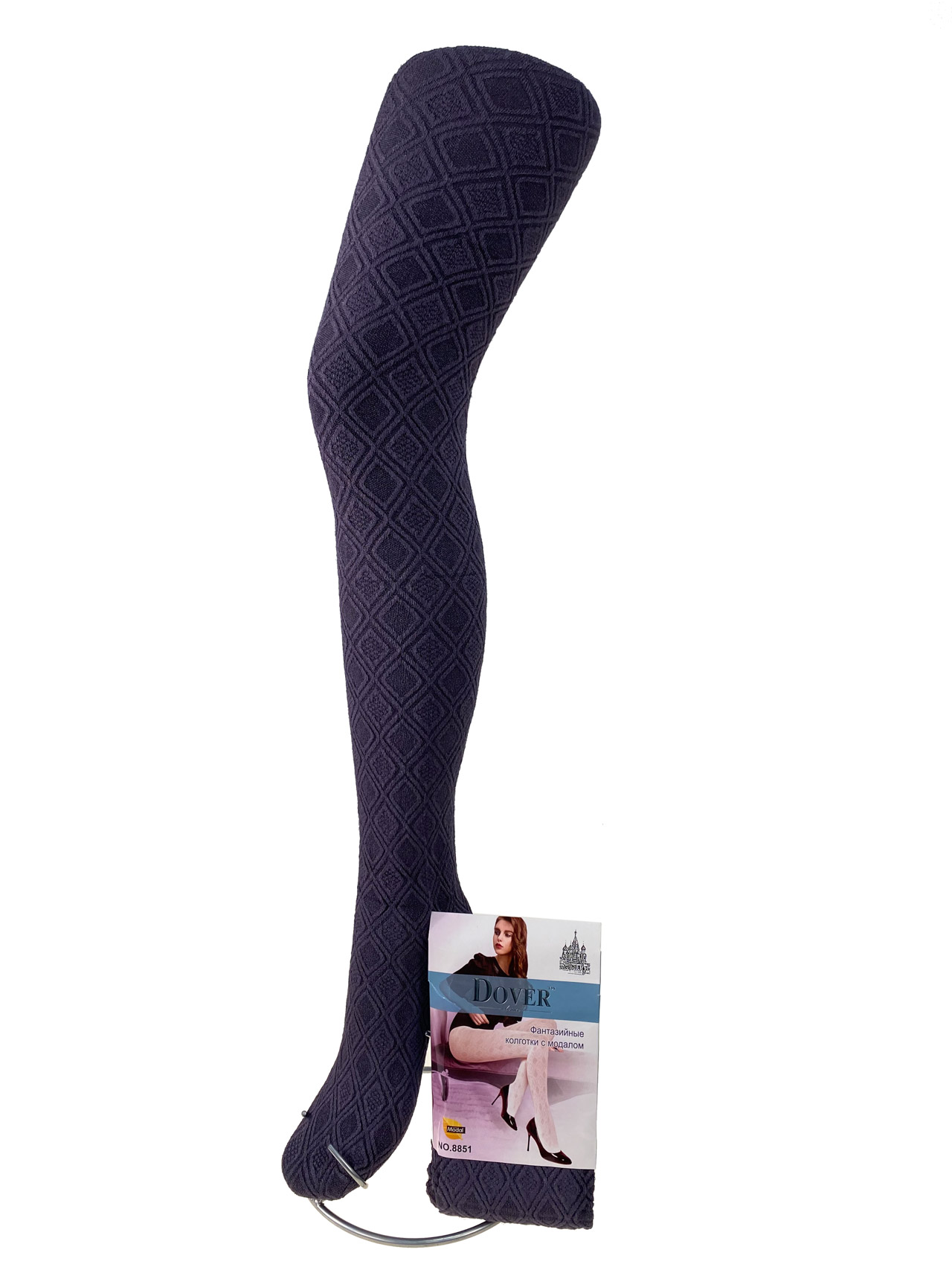 На фото 1 - Фантазийные женские колготки, цвет  нежно фиолетовый