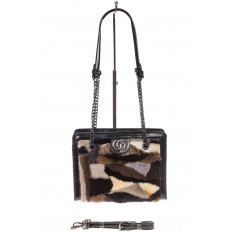 На фото 2 - Женская сумка из меха, коричневая кросс-боди