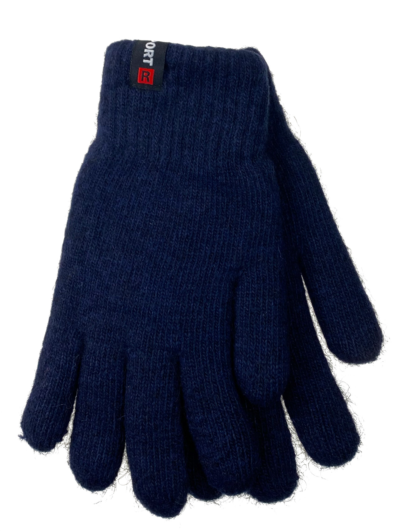 На фото 1 - Мужские теплые перчатки из шерсти,  цвет синий