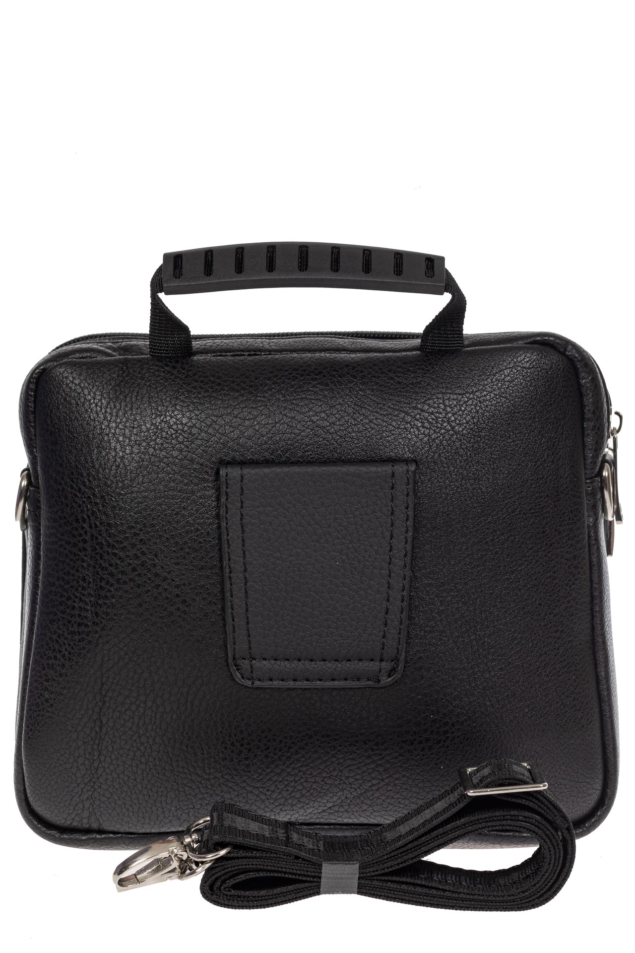 На фото 3 - Мужская сумка-почтальонка из экокожи, цвет чёрный