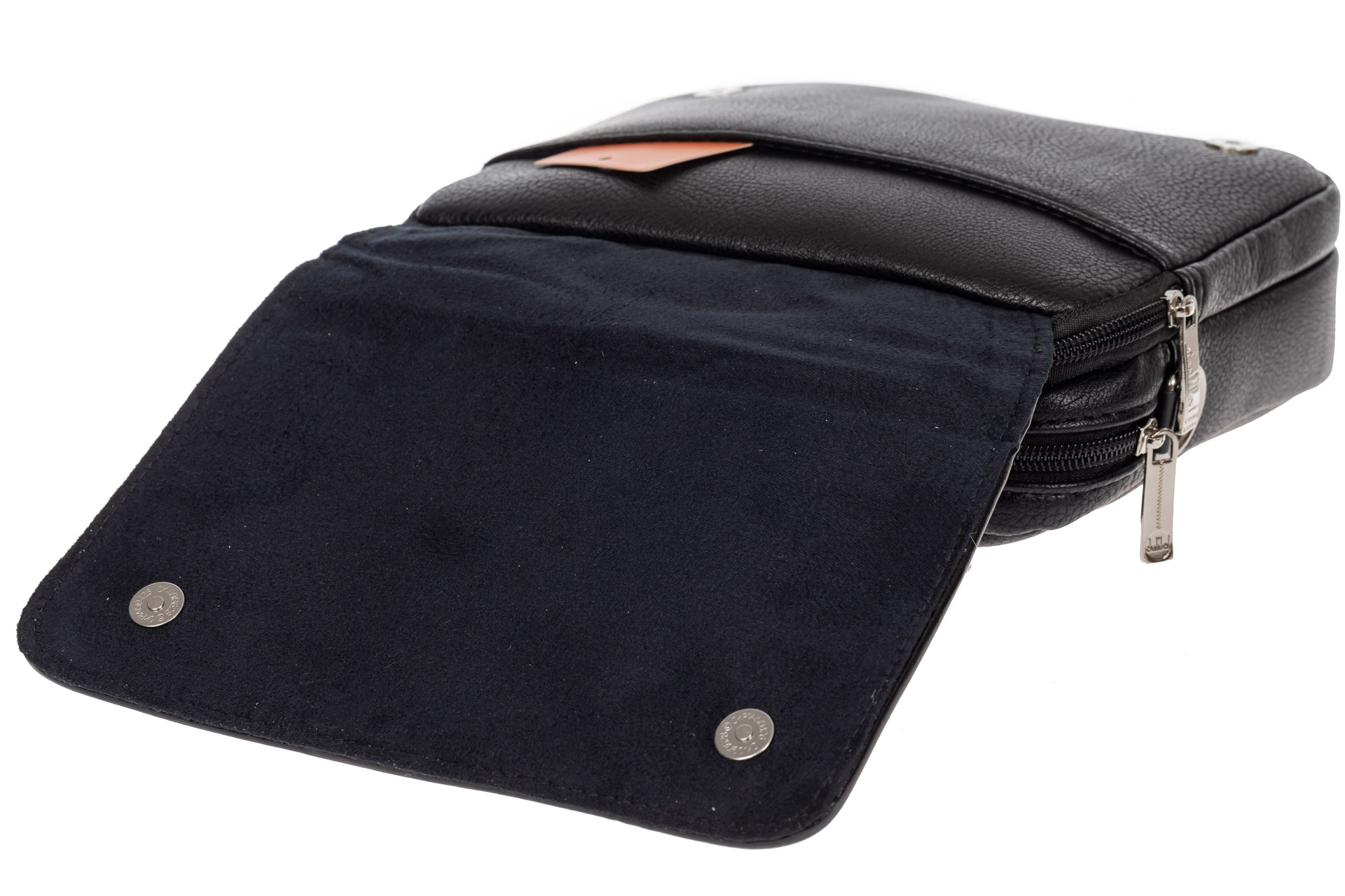 На фото 4 - Мужская сумка-почтальонка из экокожи, цвет чёрный