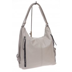 На фото 3 - Женская сумка хобо из искусственной кожи, цвет светло серый