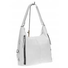 На фото 3 - Женская сумка хобо из искусственной кожи, цвет  белый