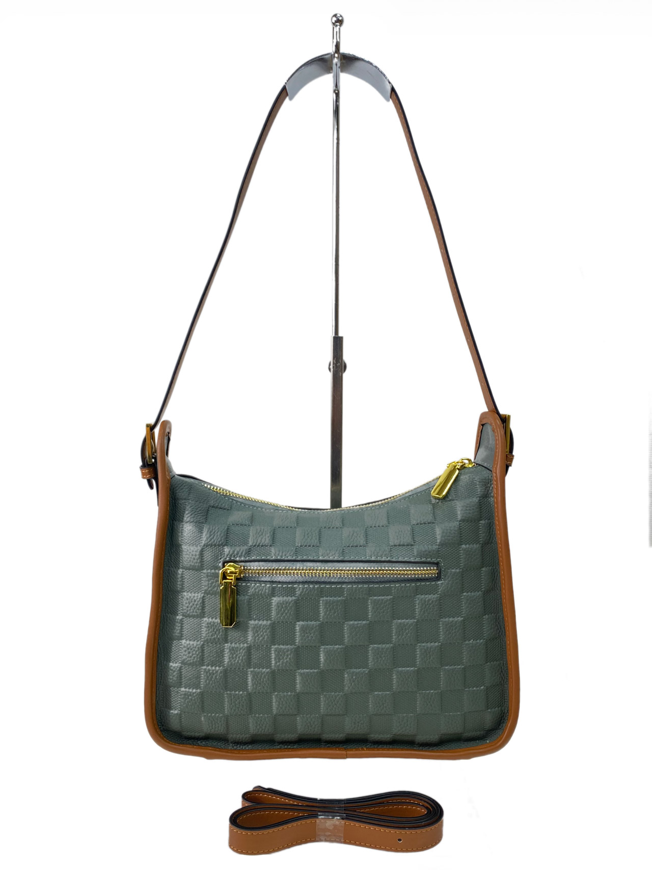 На фото 3 - Женская сумка  из натуральной кожи, цвет бирюзовый