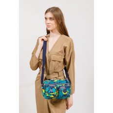 На фото 5 - Женская тканевая сумка кросс-боди с растительным принтом, мультицвет