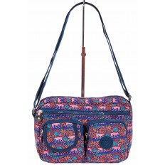 На фото 2 - Женская тканевая сумка кросс-боди с принтом, мультицвет