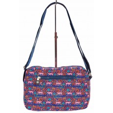 На фото 3 - Женская тканевая сумка кросс-боди с принтом, мультицвет