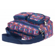 На фото 4 - Женская тканевая сумка кросс-боди с принтом, мультицвет