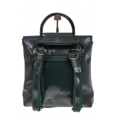 На фото 3 - Темно-зеленый рюкзак – трансформер из натуральной кожи 8892