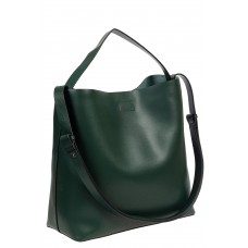 На фото 1 - Женская сумка-мешок, цвет зелёный