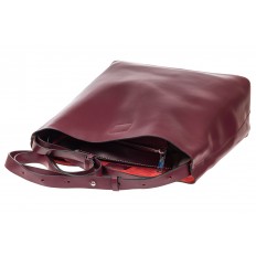 На фото 4 - Женская сумка-мешок, цвет бордовый