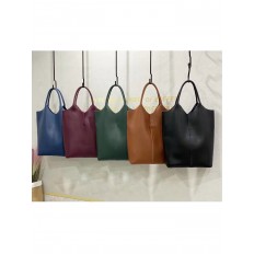 На фото 3 -  Кожаная сумка шоппер, цвет бордовый