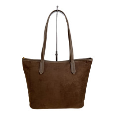 На фото 2 - Женская сумка из искусственной замши, цвет шоколад