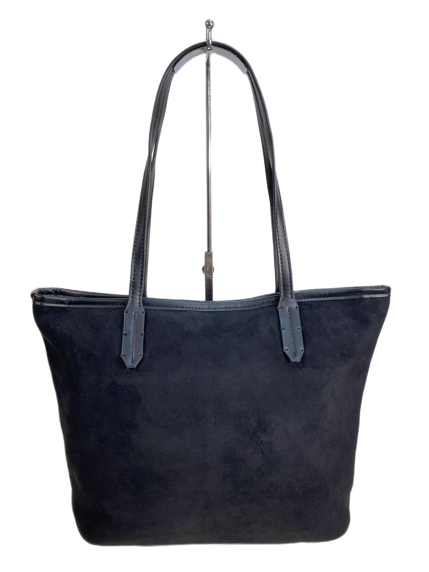 На фото 2 - Женская сумка из искусственной замши, цвет черный