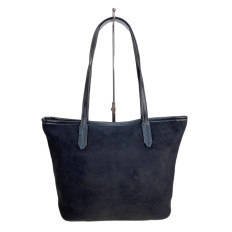 На фото 2 - Женская сумка из искусственной замши, цвет черный