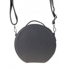 На фото 3 - Круглая женская сумка из экокожи, цвет чёрный