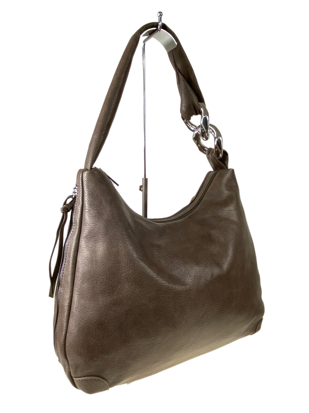 На фото 1 - Женская сумка из искусственной кожи, цвет шоколад