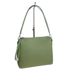 На фото 1 - Женская сумка из искусственной кожи, цвет зеленый