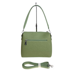 На фото 2 - Женская сумка из искусственной кожи, цвет зеленый