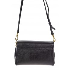 На фото 3 - Женская сумка satchel из фактурной натуральной кожи, цвет чёрный