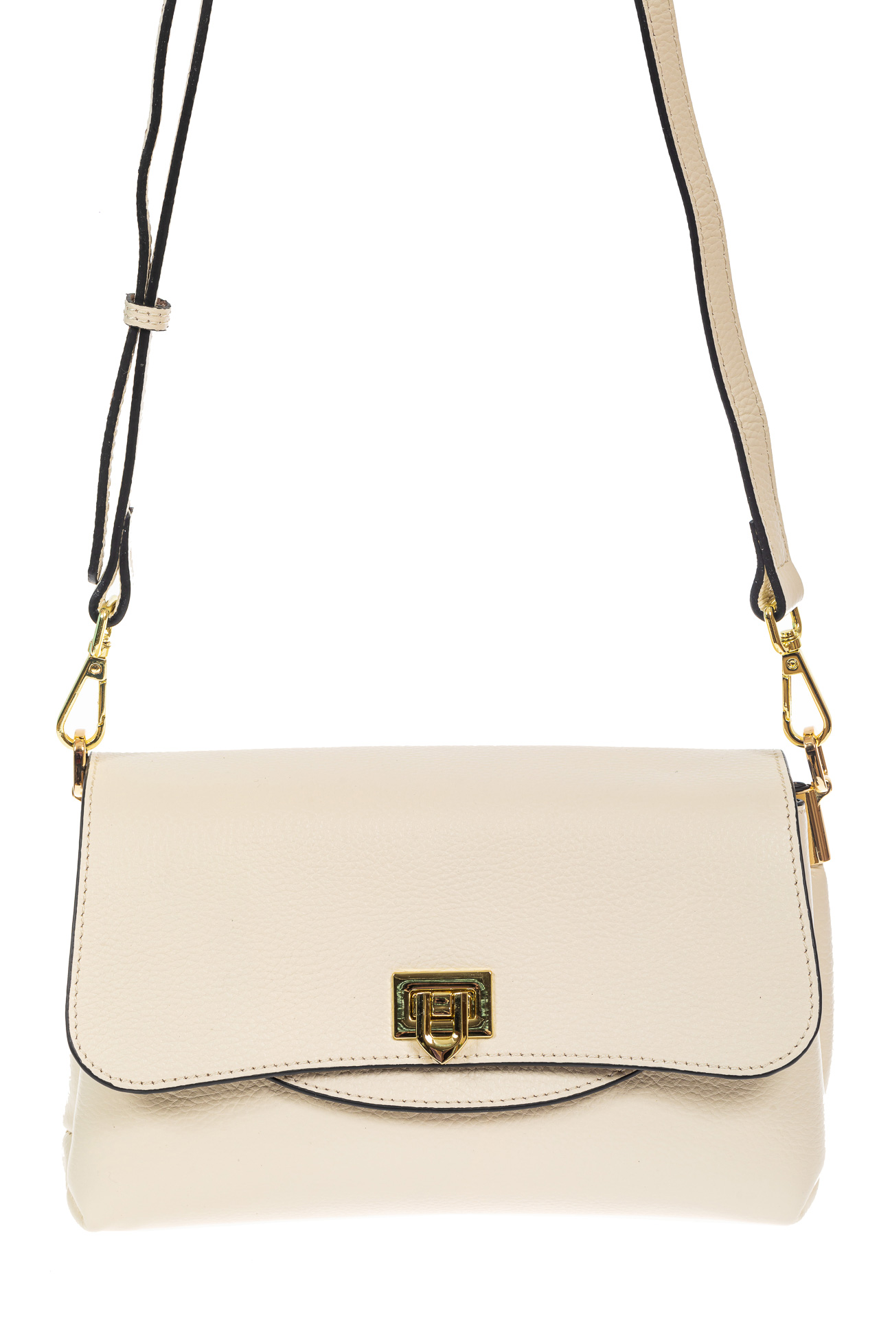 На фото 2 - Женская сумка satchel из фактурной натуральной кожи, цвет белый