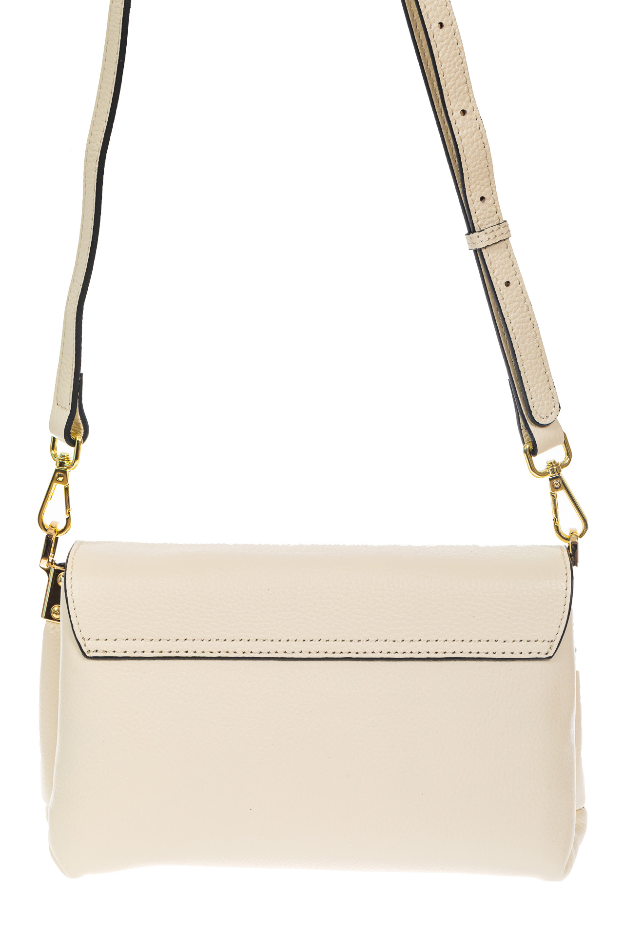 На фото 3 - Женская сумка satchel из фактурной натуральной кожи, цвет белый