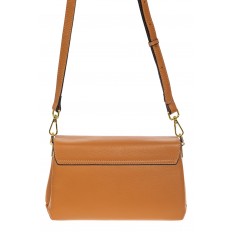 На фото 3 - Женская сумка satchel из фактурной натуральной кожи, цвет рыжий