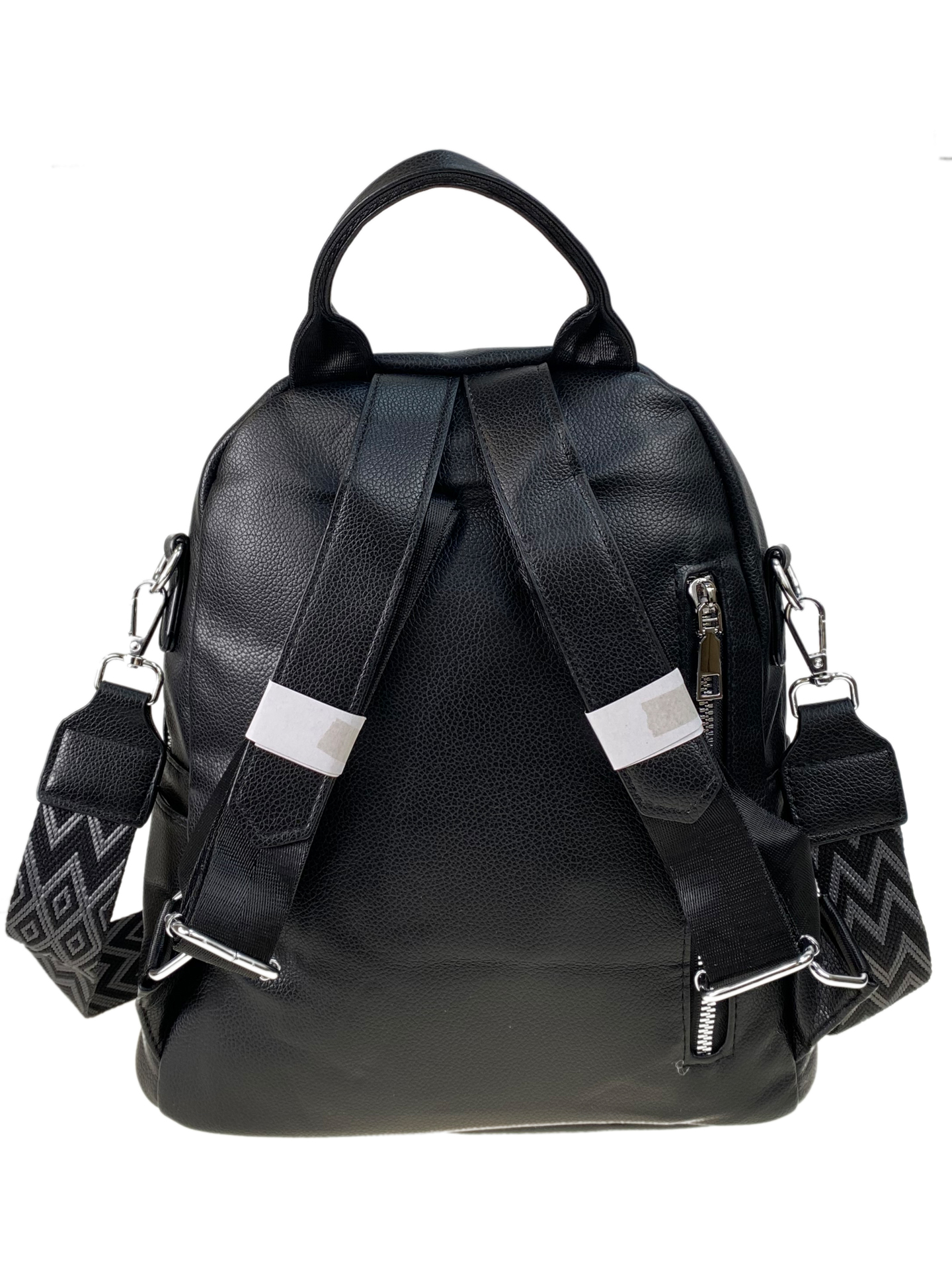 На фото 2 - Сумка-рюкзак из искусственной кожи, цвет черный