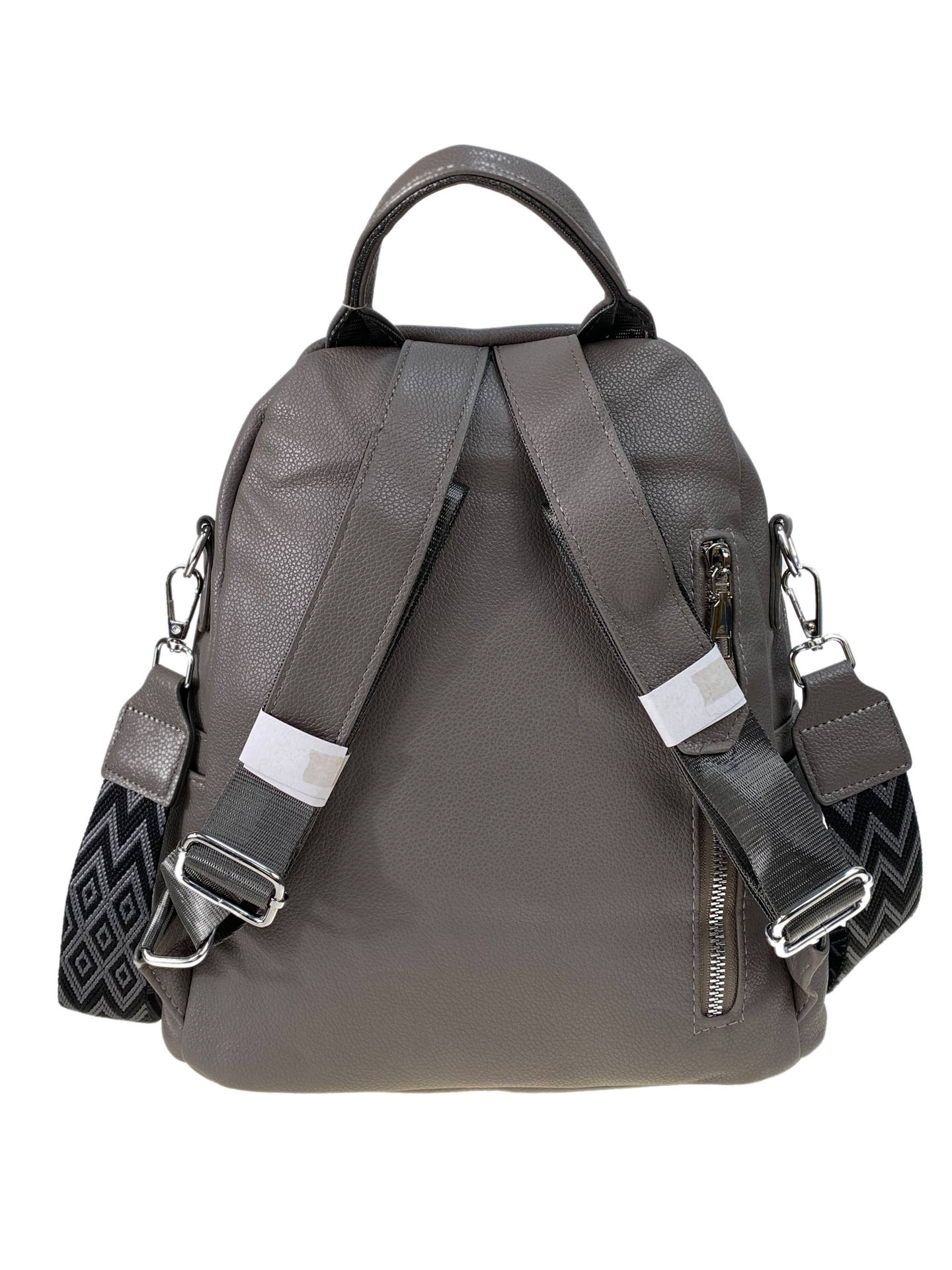 На фото 2 - Сумка-рюкзак из искусственной кожи, цвет серый