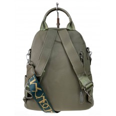 На фото 2 - Сумка-рюкзак из искусственной кожи, цвет  зеленый