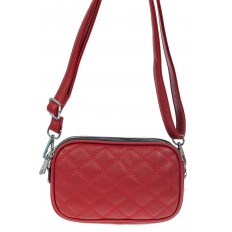 На фото 2 - Женская стёганая сумочка из экокожи, цвет красный