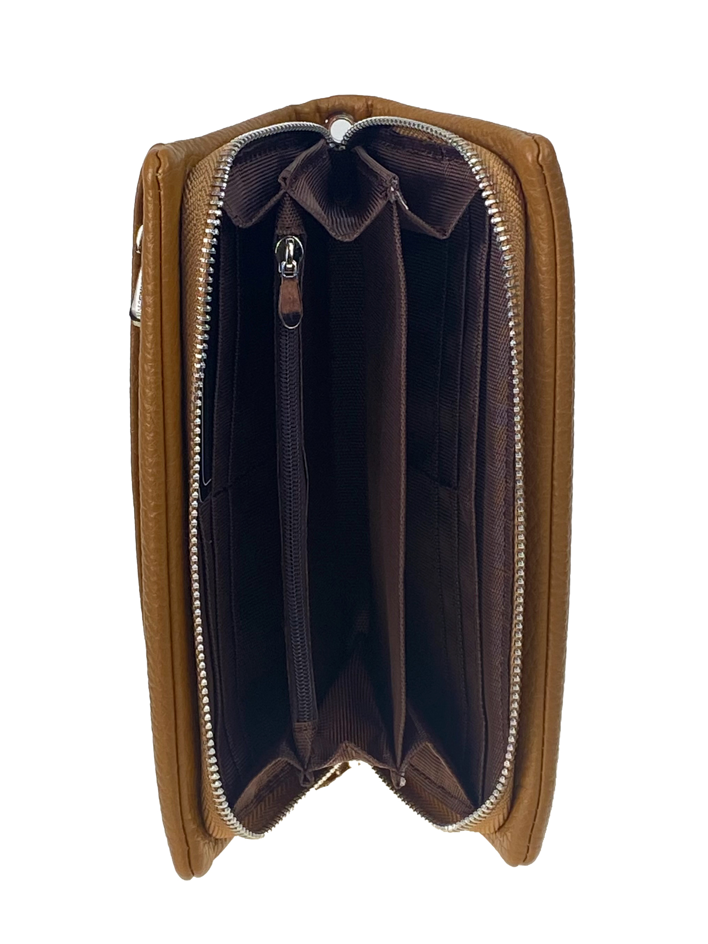 На фото 2 - Женское портмоне из искусственной кожи, цвет коричневый