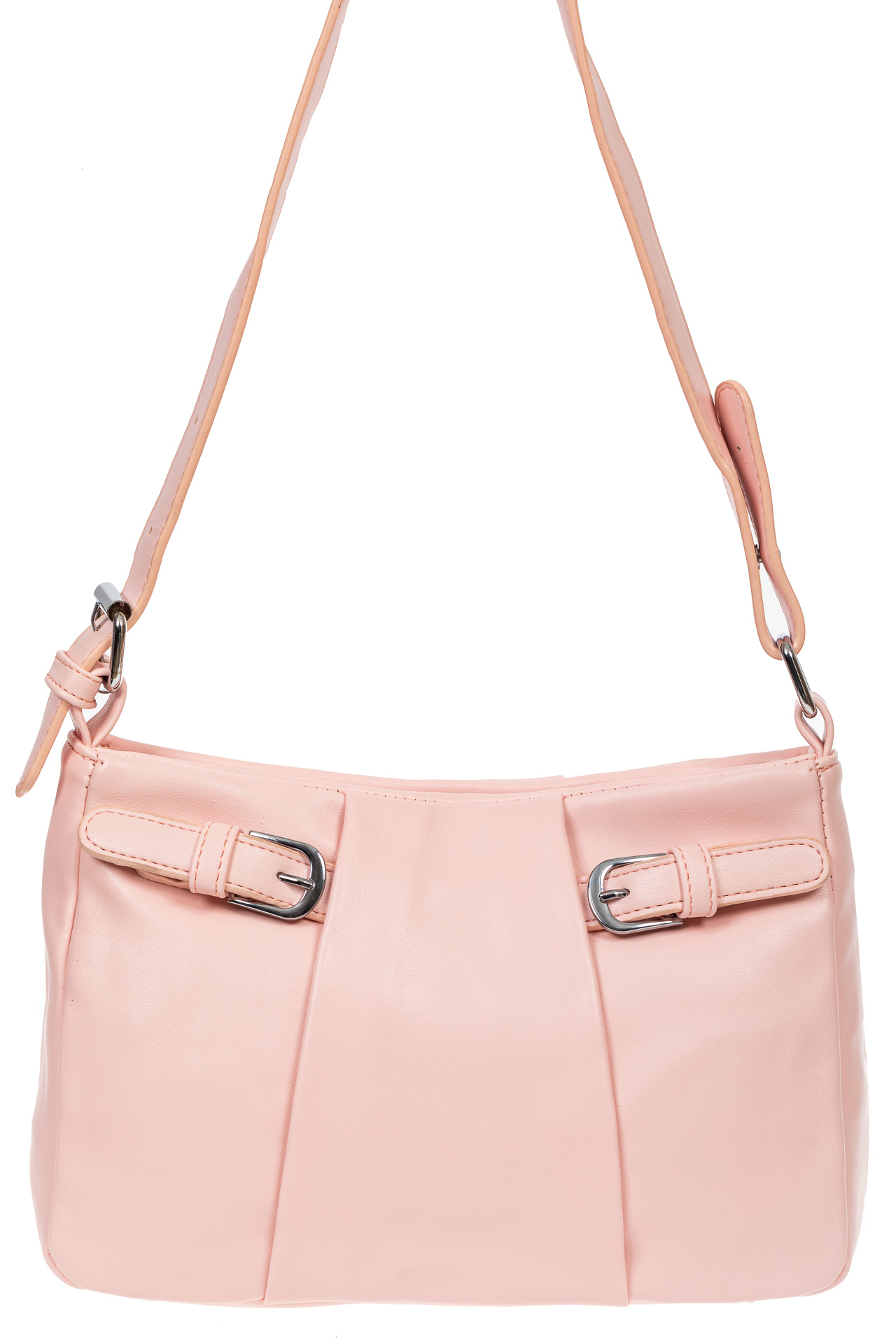 На фото 2 - Летняя женская сумка из мягкой искусственной кожи, цвет розовый