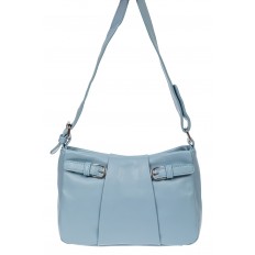 На фото 2 - Летняя женская сумка из мягкой искусственной кожи, цвет светло-голубой