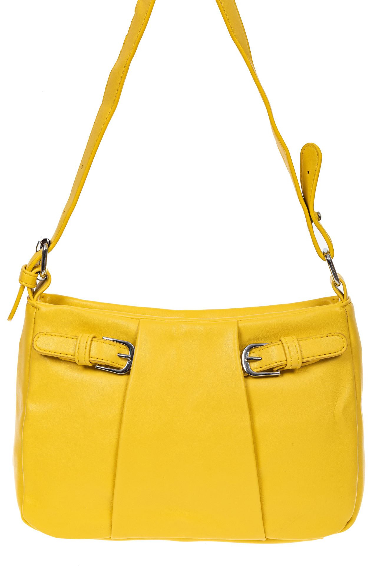 На фото 2 - Летняя женская сумка из мягкой искусственной кожи, цвет жёлтый