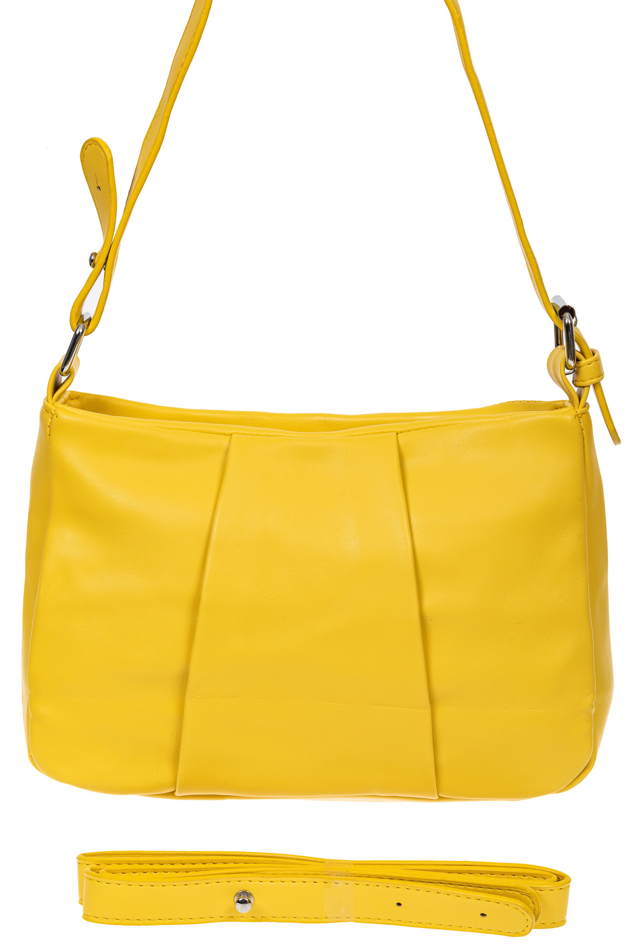 На фото 3 - Летняя женская сумка из мягкой искусственной кожи, цвет жёлтый