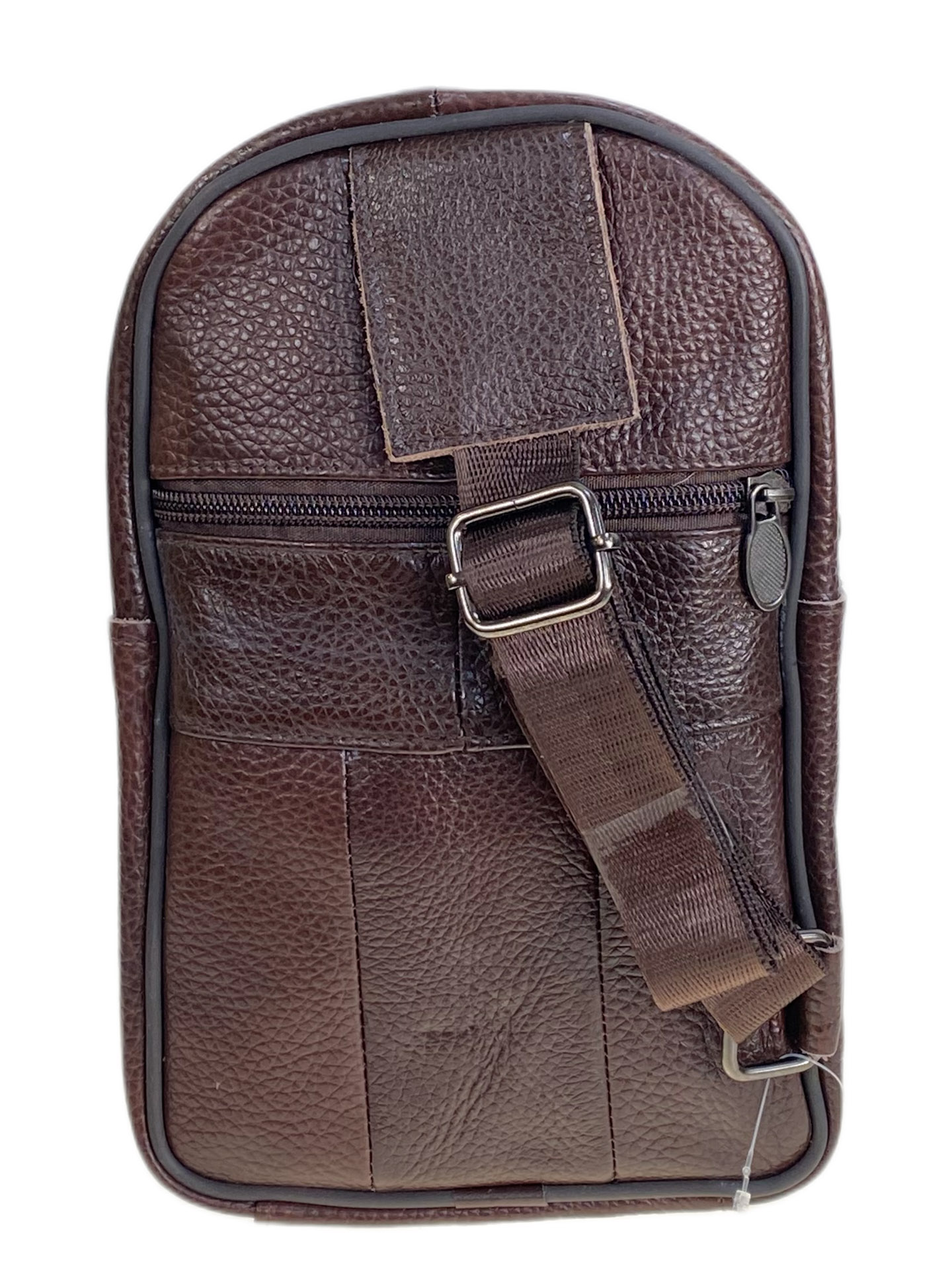 На фото 2 - Сумка мужская через плечо из натуральной кожи, цвет коричневый