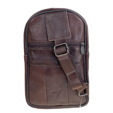 На фото 2 - Сумка мужская через плечо из натуральной кожи, цвет коричневый На фото 2 - Сумка мужская через плечо из натуральной кожи, цвет коричневый