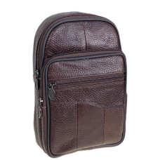 На фото 1 - Сумка мужская через плечо из натуральной кожи, цвет коричневый На фото 1 - Сумка мужская через плечо из натуральной кожи, цвет коричневый