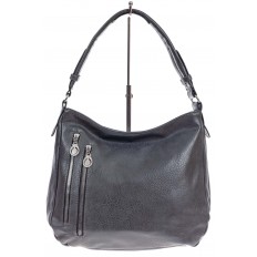 На фото 2 - Женская сумка хобо из искусственной кожи, цвет серый
