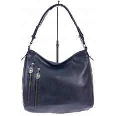 На фото 2 - Женская сумка хобо из искусственной кожи, цвет синий