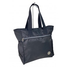 На фото 1 - Женская сумка из водонепромокаемой ткани, цвет черный