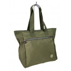 На фото 1 - Женская сумка из водонепромокаемой ткани, цвет зеленый